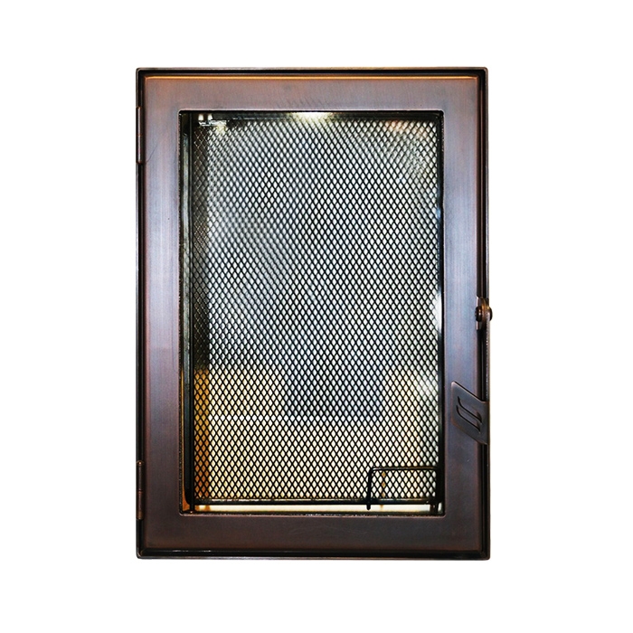 Фото товара Дверца каминная 9062, со стеклом, медь (Aito)
