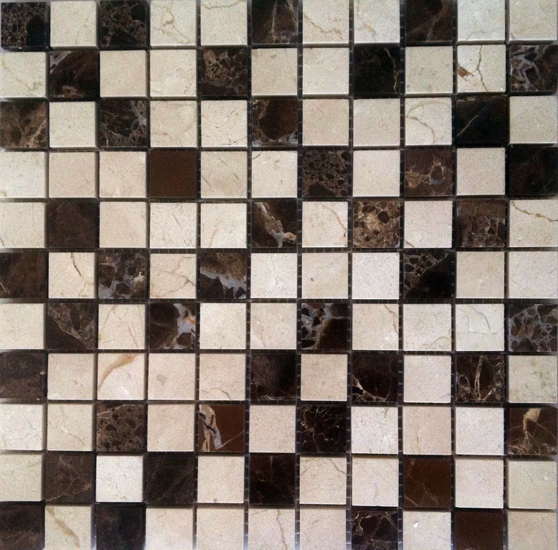 Фото товара Плитка мраморная Mosaik Lacio из Crema Marfil/Dark Emperador, 30x30x1 (Eima)